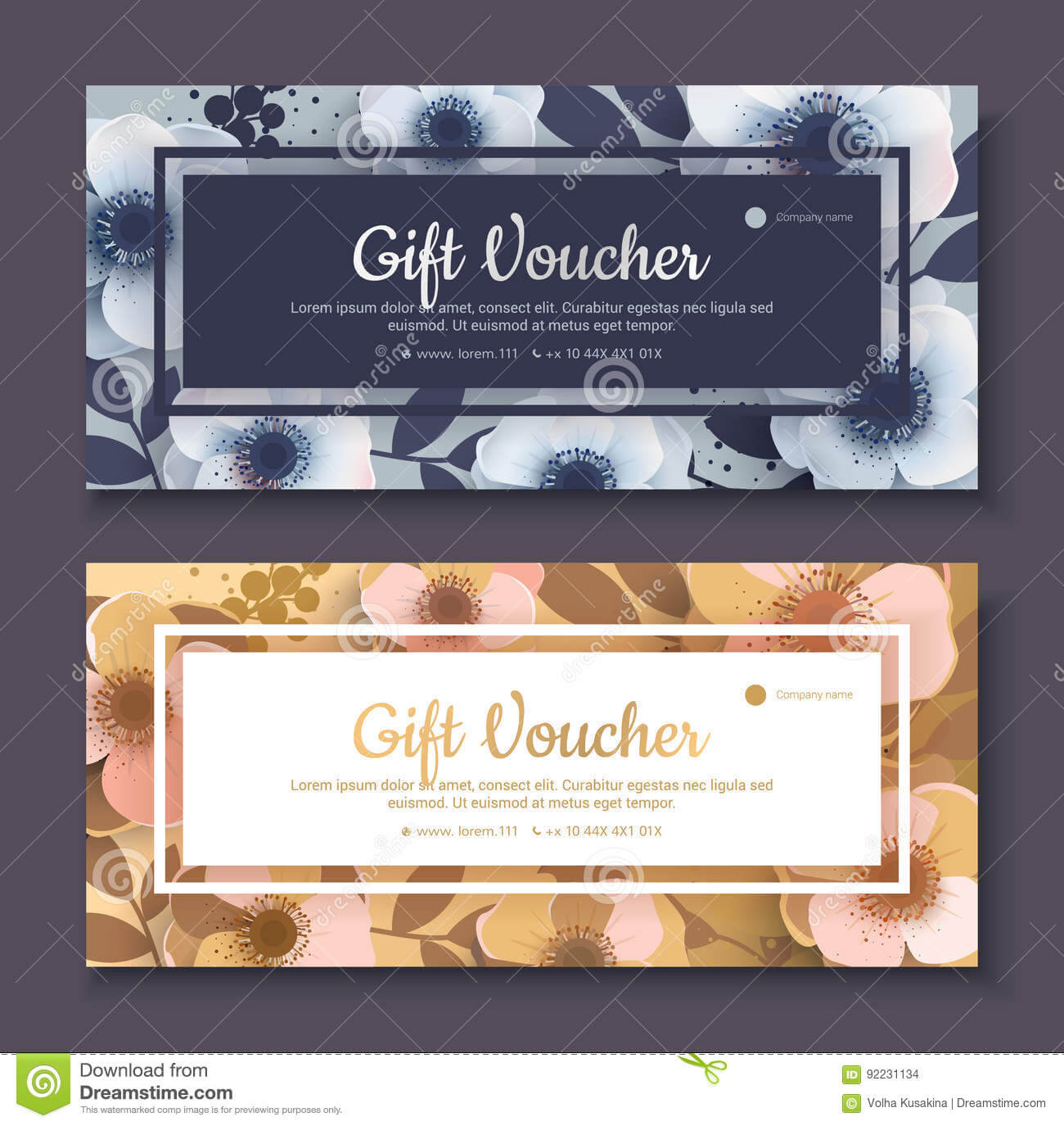 Elegant Gift Voucher, Coupon Template. Stock Illustration For Elegant Gift Certificate Template