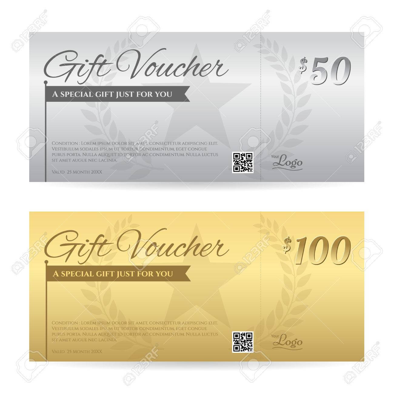 Elegant Gift Voucher Or Gift Card Certificate Template In Gold.. Intended For Elegant Gift Certificate Template