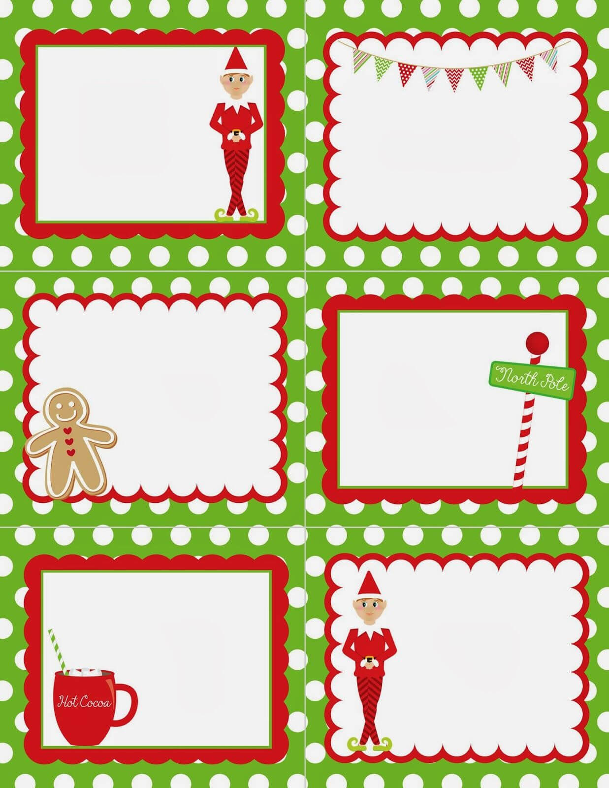 Elf Border Clip Art | Word Postcard Templates: Postcard Pertaining To Christmas Note Card Templates
