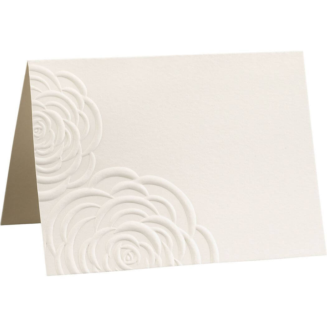 Embossed Roses Place Cards – Paper Source | Bridezilla Pertaining To Paper Source Templates Place Cards