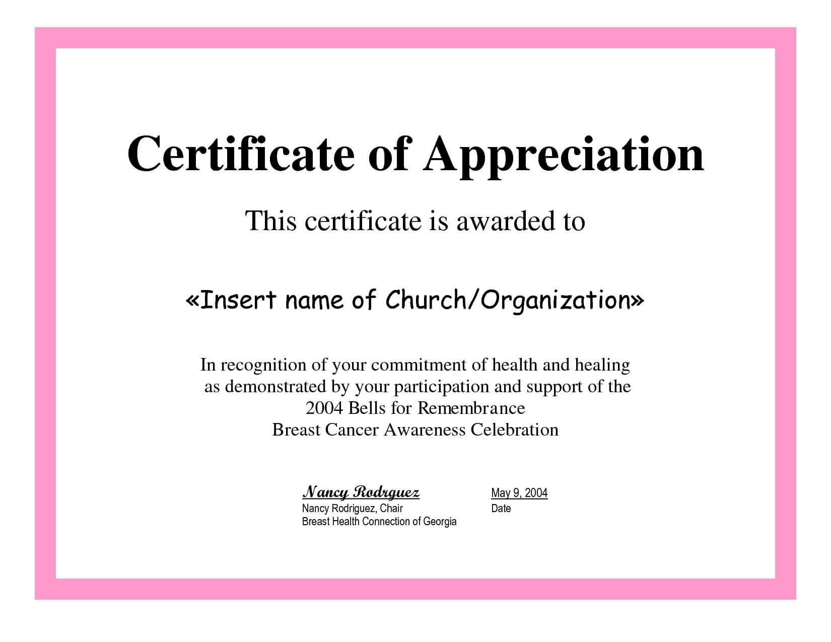 Employee Appreciation Certificate Template Free Recognition Regarding Employee Recognition Certificates Templates Free