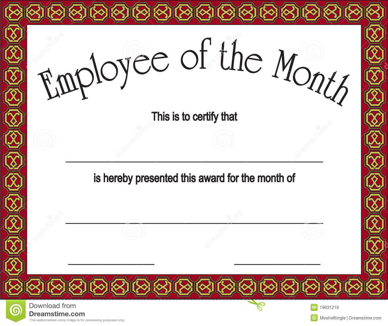 Employee Of The Month Award With Stock Vector – Illustration With Regard To Employee Recognition Certificates Templates Free