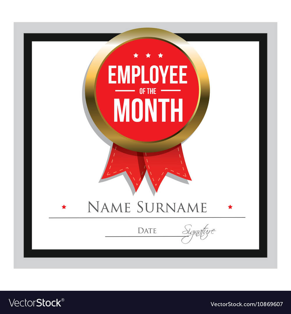 Employee Of The Month Certificate Template Pertaining To Employee Of The Month Certificate Template With Picture