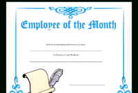 Employee Of The Month Certificate | Templates At with regard to Employee Of The Month Certificate Templates