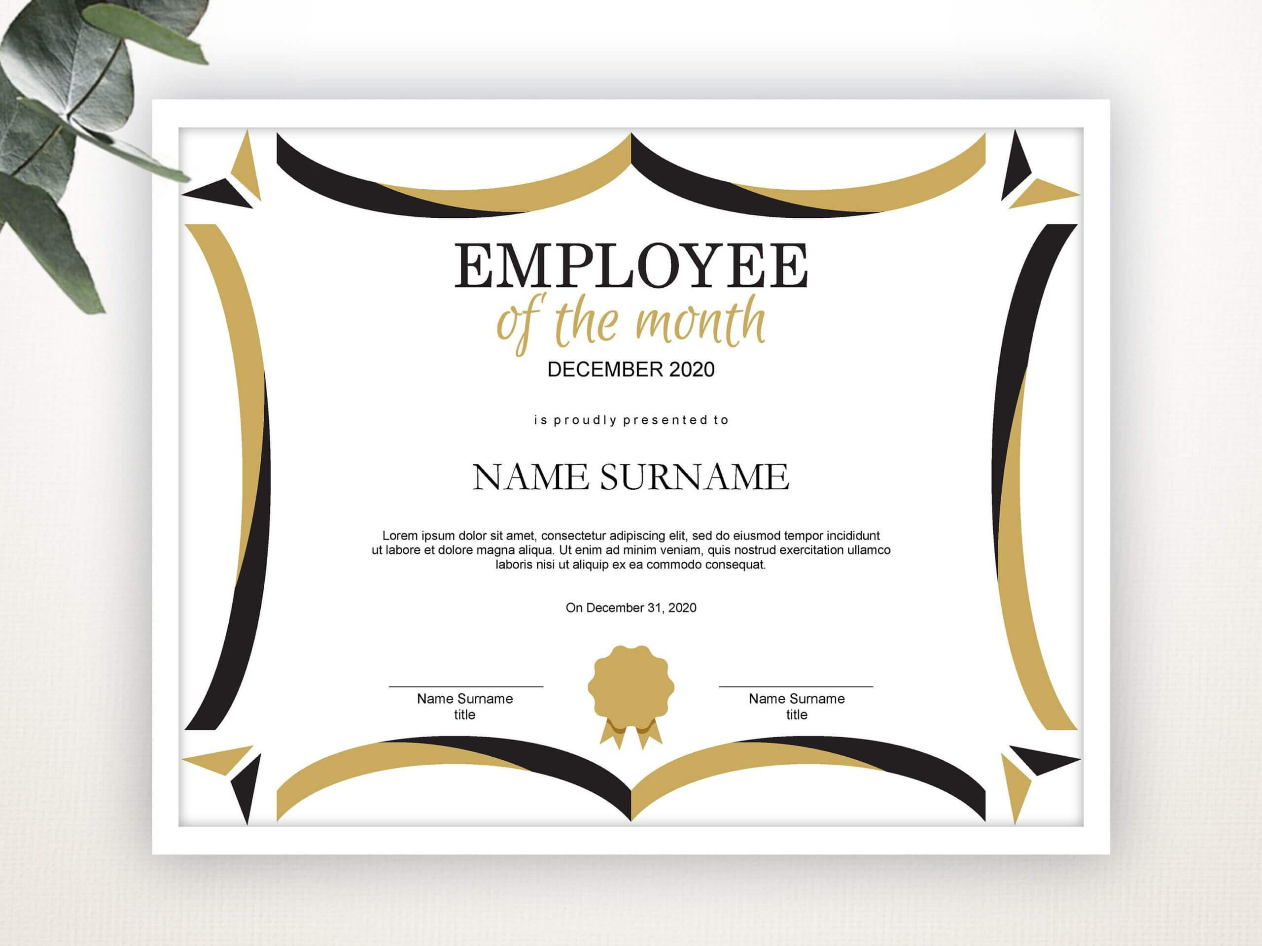 Employee Of The Month Editable Template Editable Award Intended For Employee Of The Month Certificate Templates