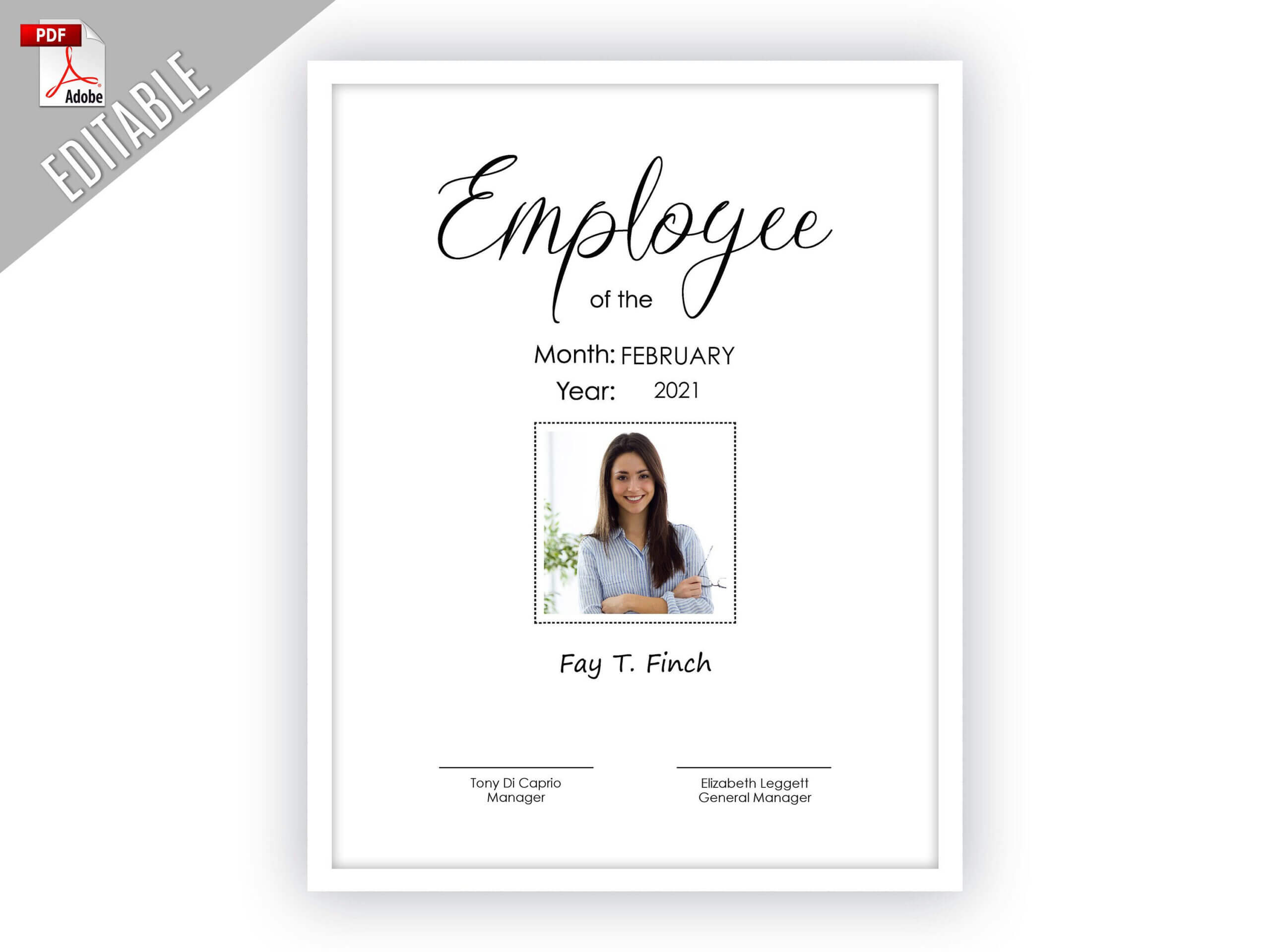 Employee Of The Month Editable Template Editable Picture Regarding Employee Of The Year Certificate Template Free