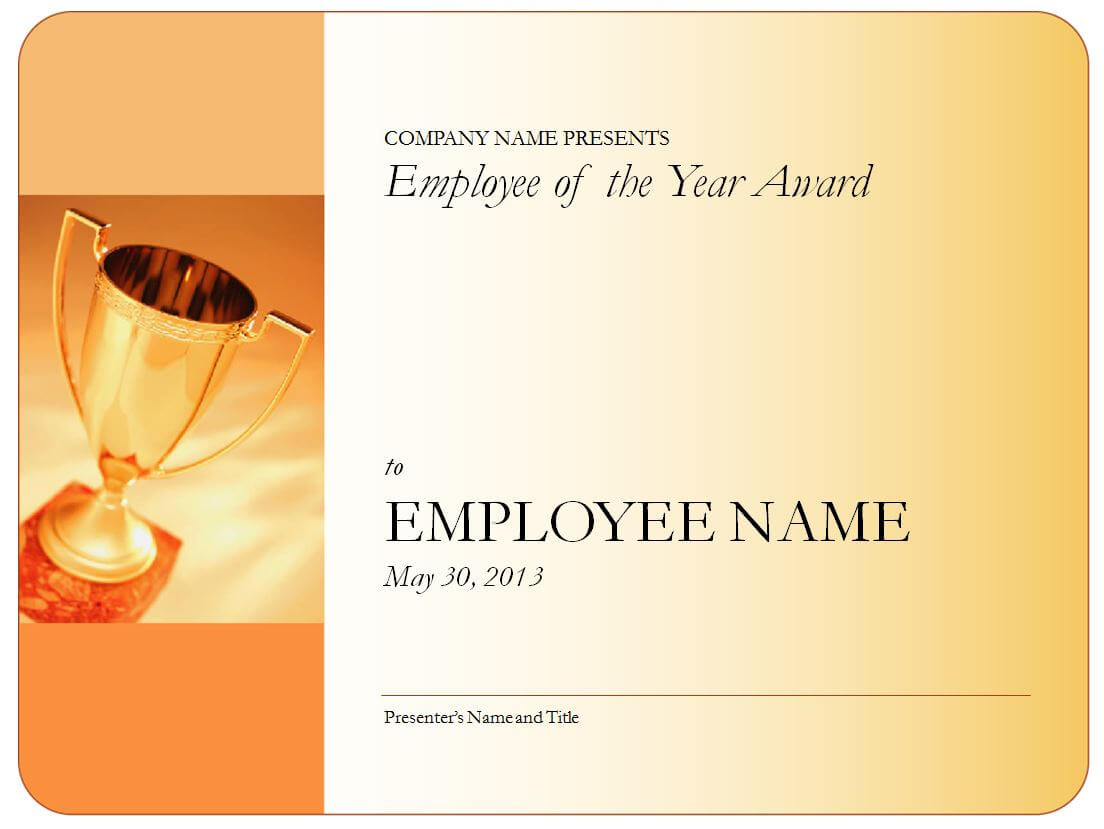 Employee Of The Year Certificate Inside Employee Of The Year Certificate Template Free