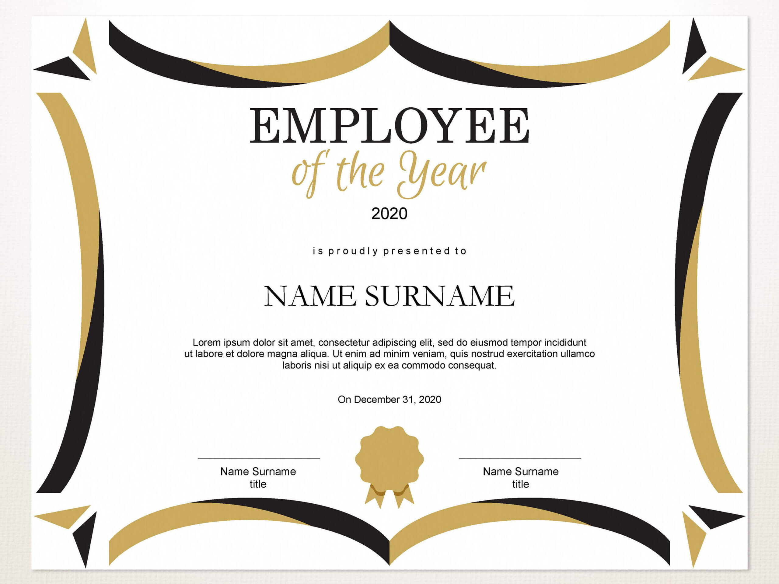 Employee Of The Year Editable Template Editable Award Intended For Employee Of The Year Certificate Template Free