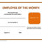 Employee The Month Certificate Template Free Microsoft Word For Best Employee Award Certificate Templates