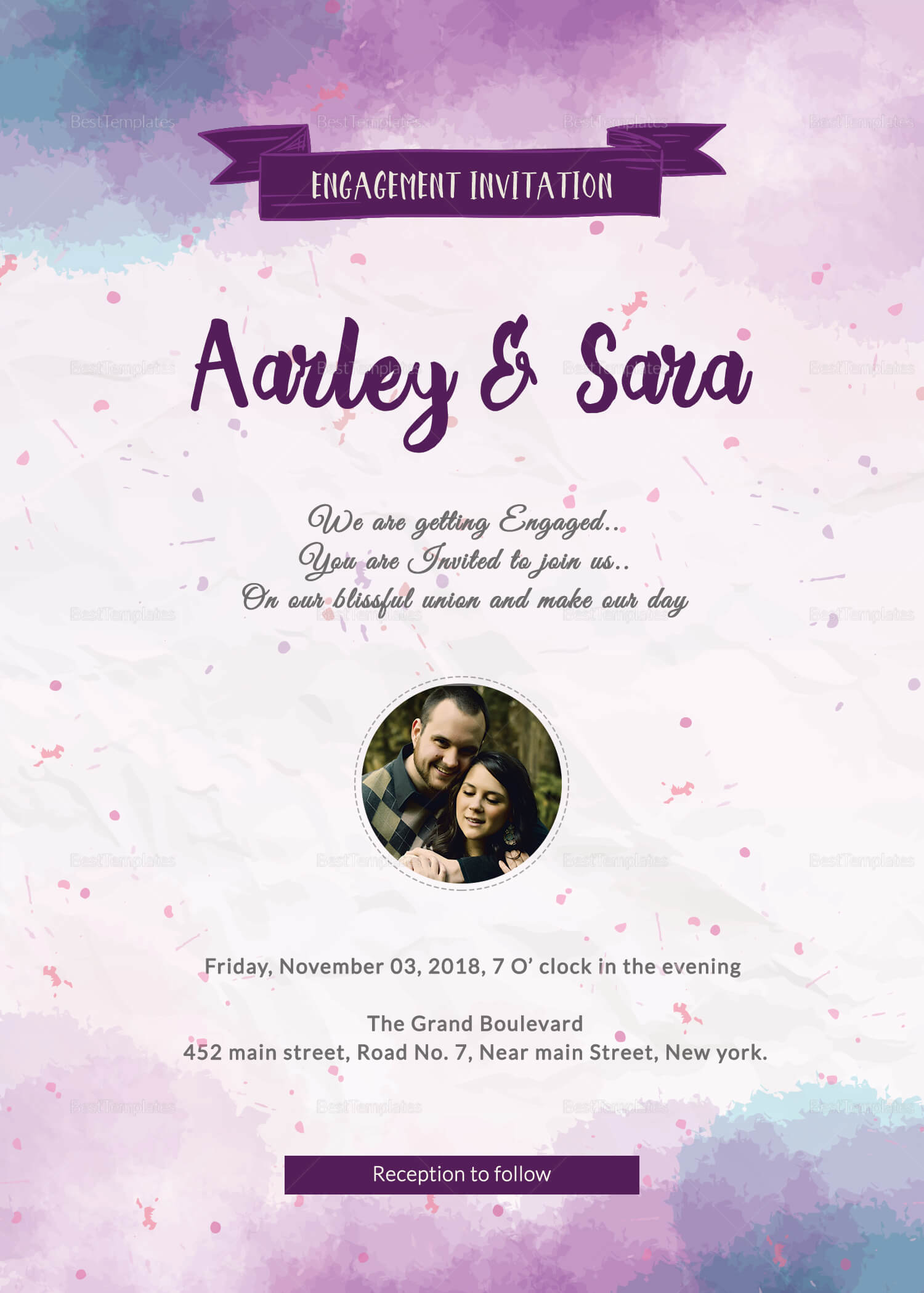 Engagement Party Invitation Card Template Inside Engagement Invitation Card Template