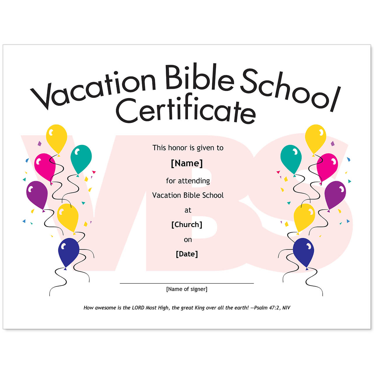 Essential Church Certificates – Children's Edition Inside Vbs Certificate Template