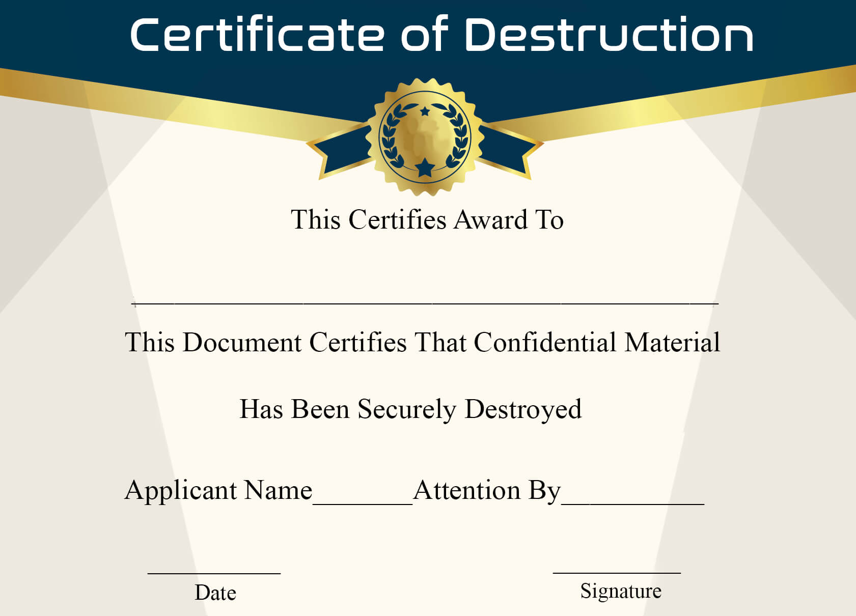 🥰5+ Free Certificate Of Destruction Sample Templates🥰 With Free Certificate Of Destruction Template
