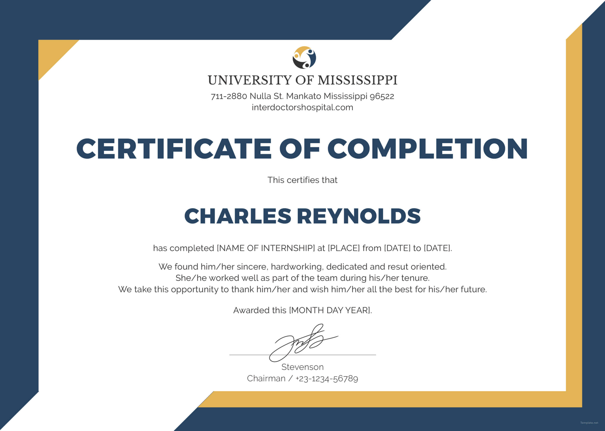 🥰free Certificate Of Completion Template Sample With Example🥰 Pertaining To Class Completion Certificate Template