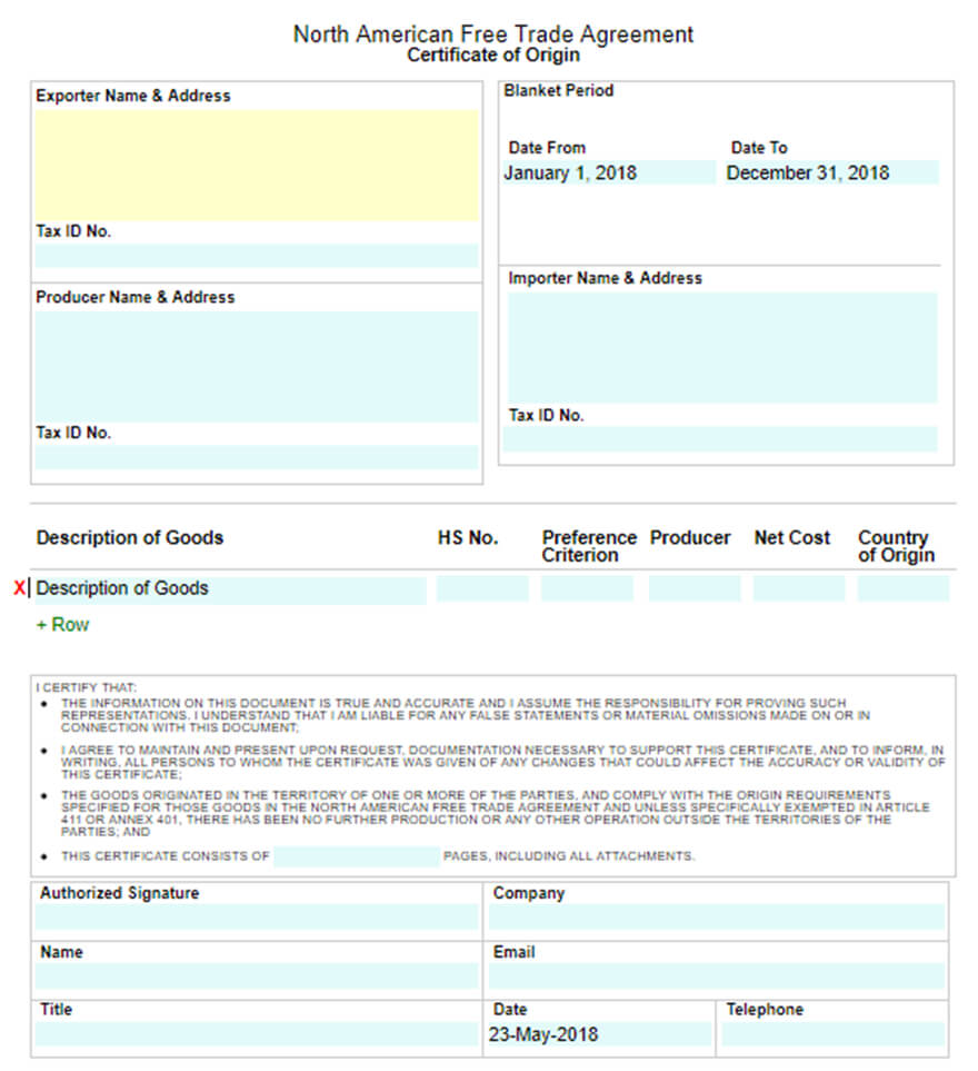 🥰free Printable Certificate Of Origin Form Template [Pdf Intended For Certificate Of Origin For A Vehicle Template