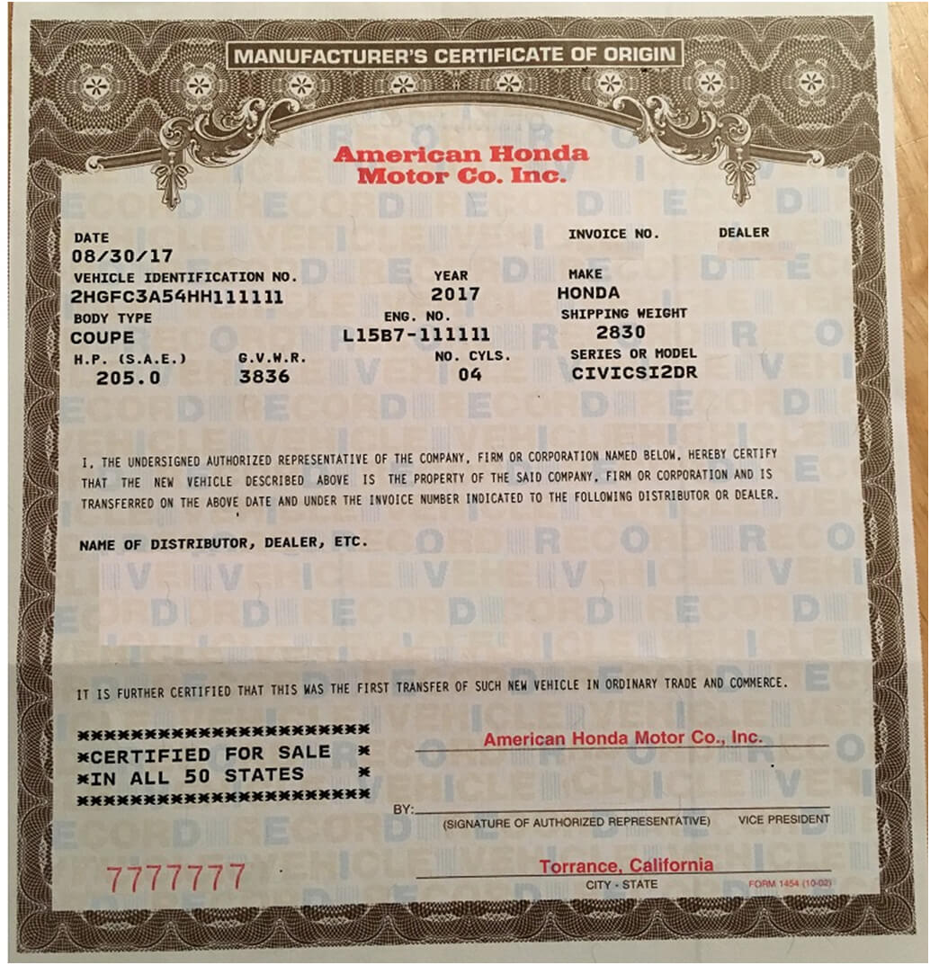 🥰free Printable Certificate Of Origin Form Template [Pdf Regarding Certificate Of Origin For A Vehicle Template