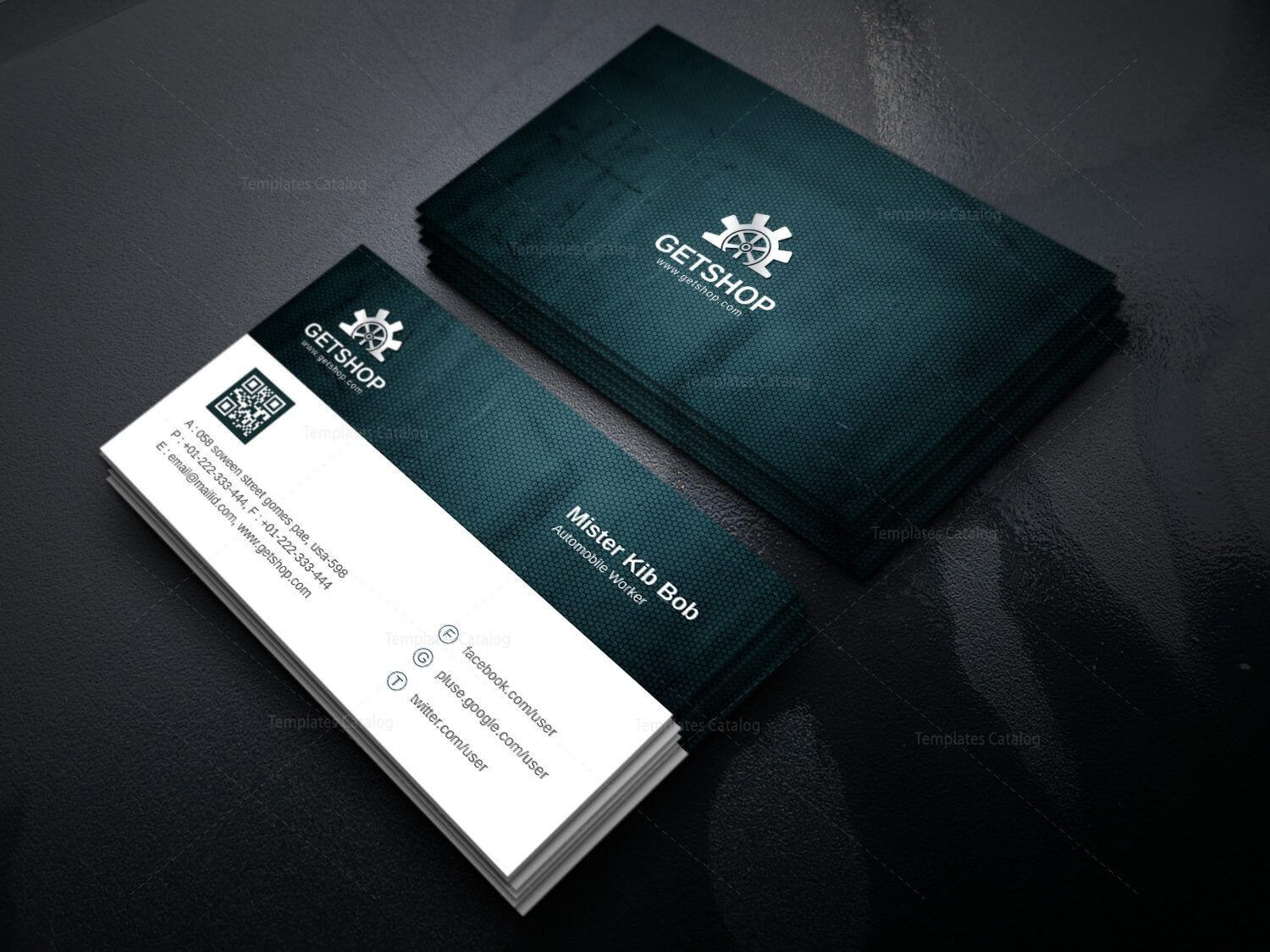 Fabric Modern Corporate Business Card Template 000926 Within Designer Visiting Cards Templates