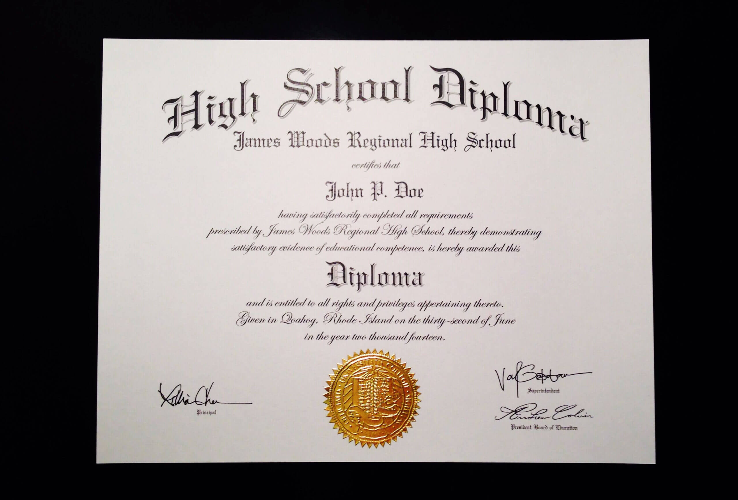 Fake+High+School+Diploma+Template | High School Diploma For Ged Certificate Template Download