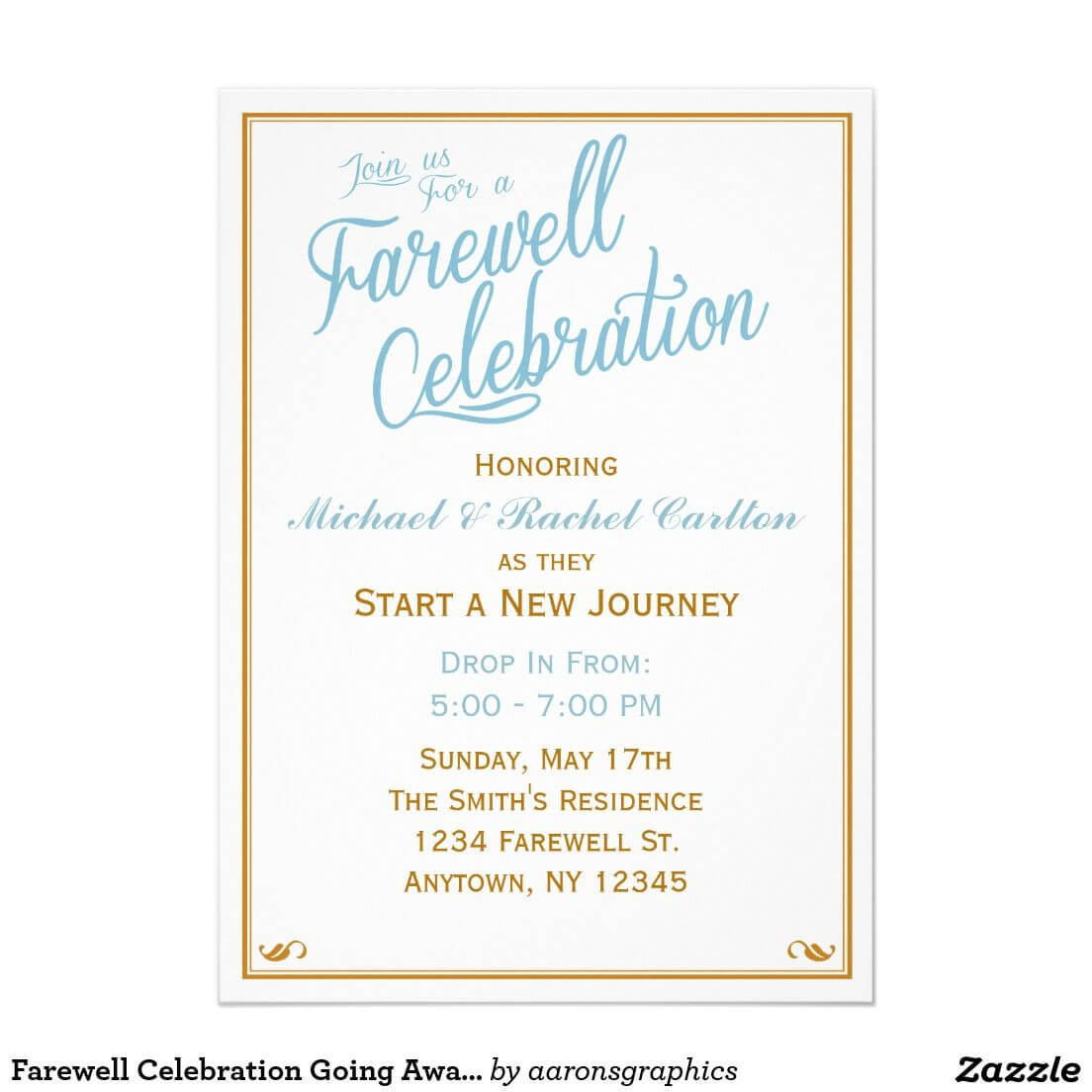 Farewell Celebration Going Away Invitation | Zazzle Regarding Farewell Invitation Card Template