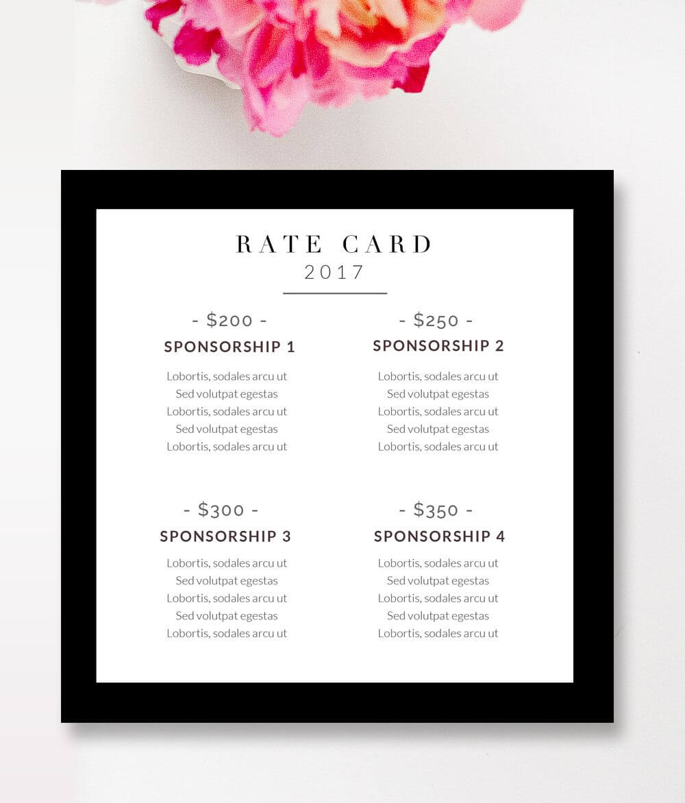 Fashion & Beauty Blogger Rate Card Template Pertaining To Rate Card Template Word