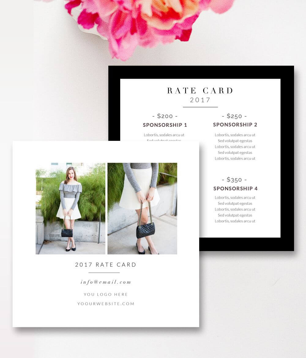 Fashion & Beauty Blogger Rate Card Template | Photoshop For With Regard To Advertising Rate Card Template