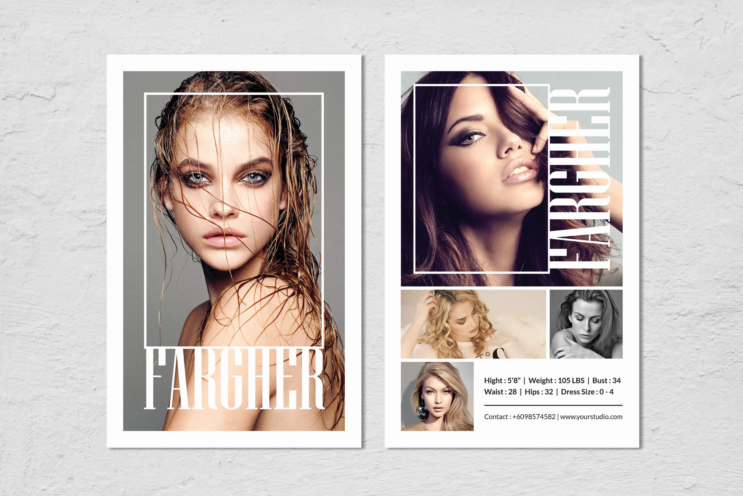 Fashion Modeling Comp Card Template In Comp Card Template Psd
