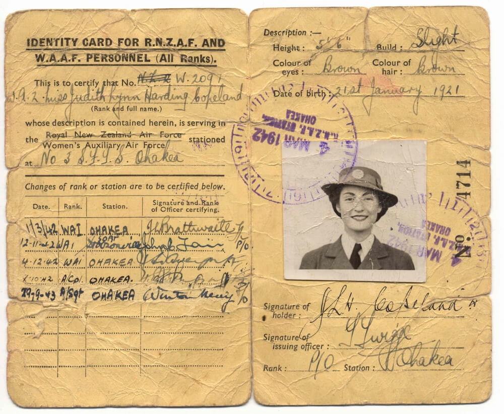 File:waaf Rnzaf 1921 - Wikimedia Commons For World War 2 Identity Card Template
