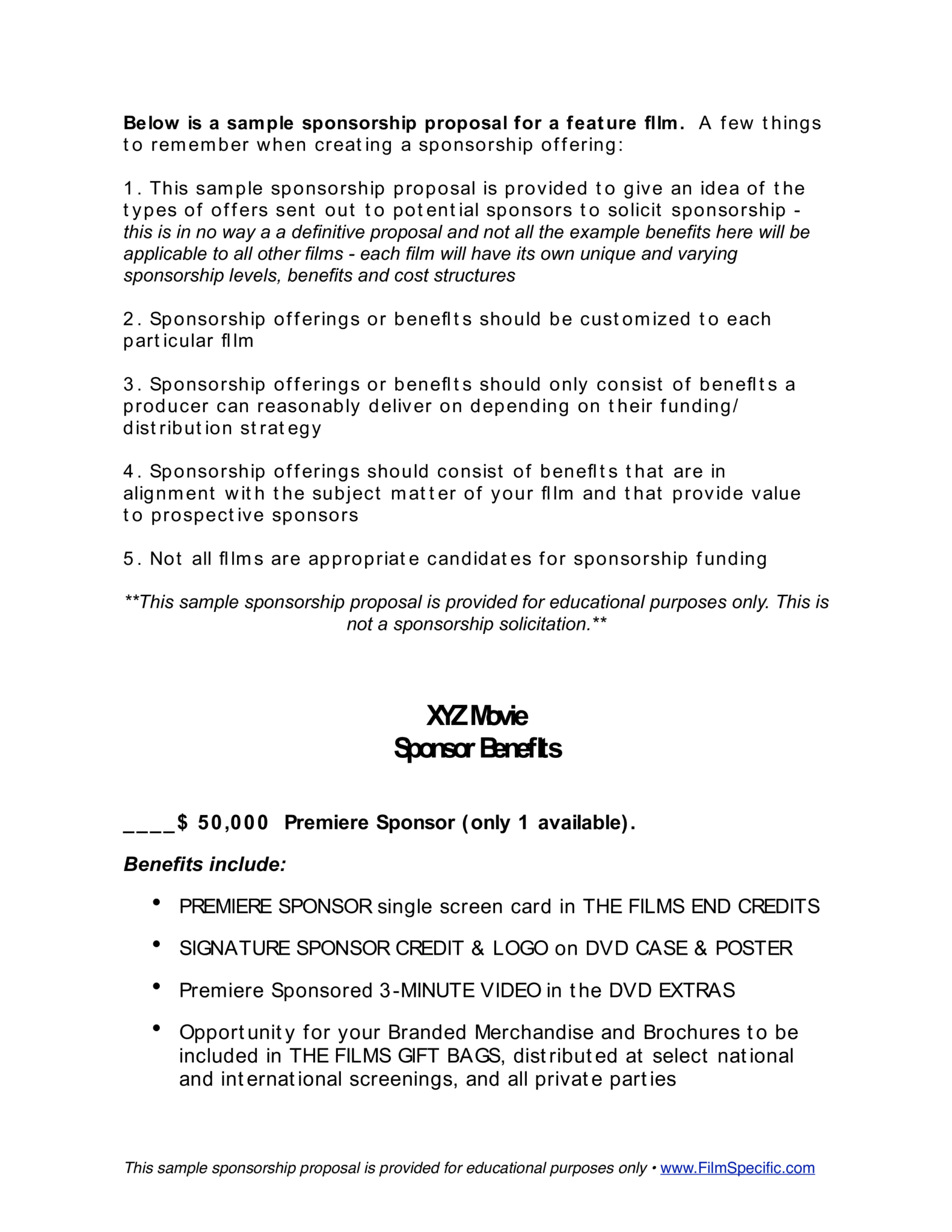 Film Proposal Template