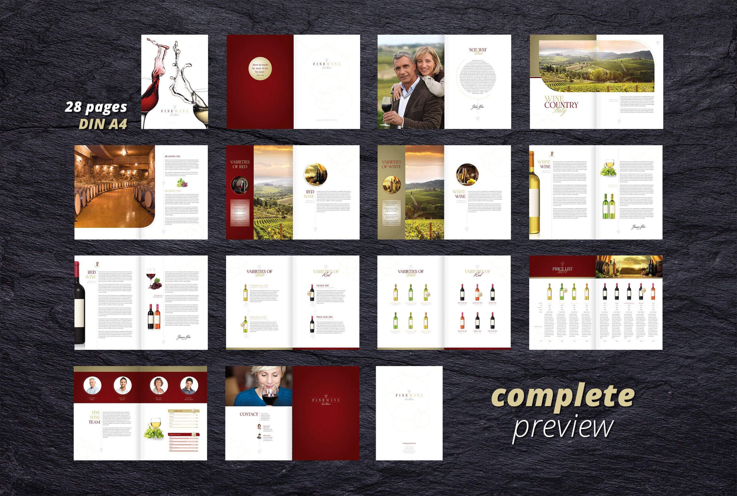 Fine Wine Vol. 1 Brochure #adobe#indesign#compatible#ready Intended For Wine Brochure Template