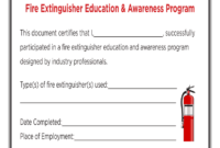 Fire Extinguisher Certificate - Fill Online, Printable pertaining to Fire Extinguisher Certificate Template