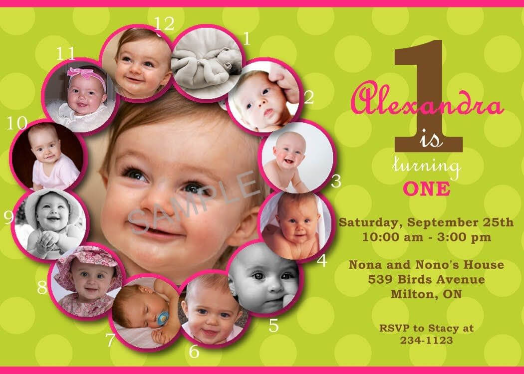 First Birthday Invitations Templates Free | 1St Birthday With Regard To First Birthday Invitation Card Template