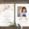 Floral Funeral Invitation, Celebration Of Life Invites Throughout Funeral Invitation Card Template