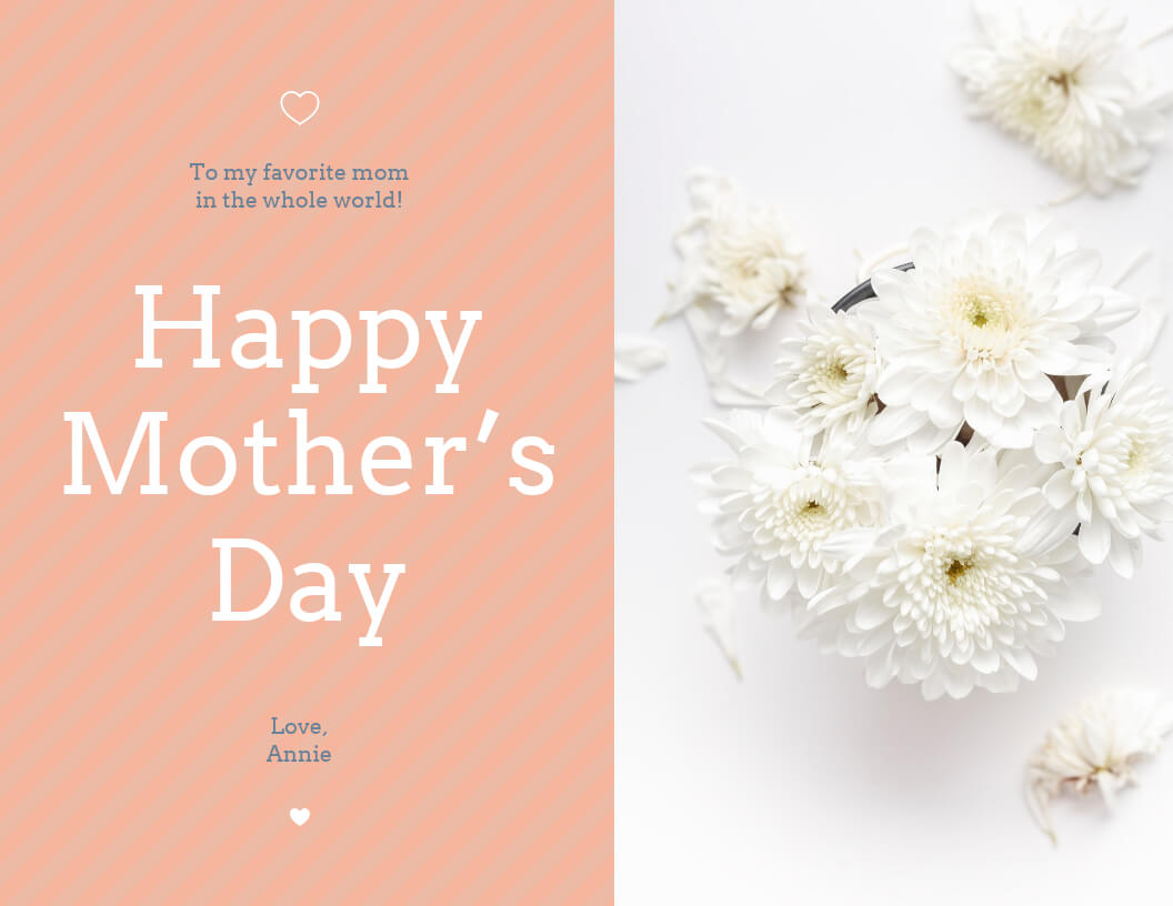 Floral Happy Mother's Day Card Template In Mothers Day Card Templates