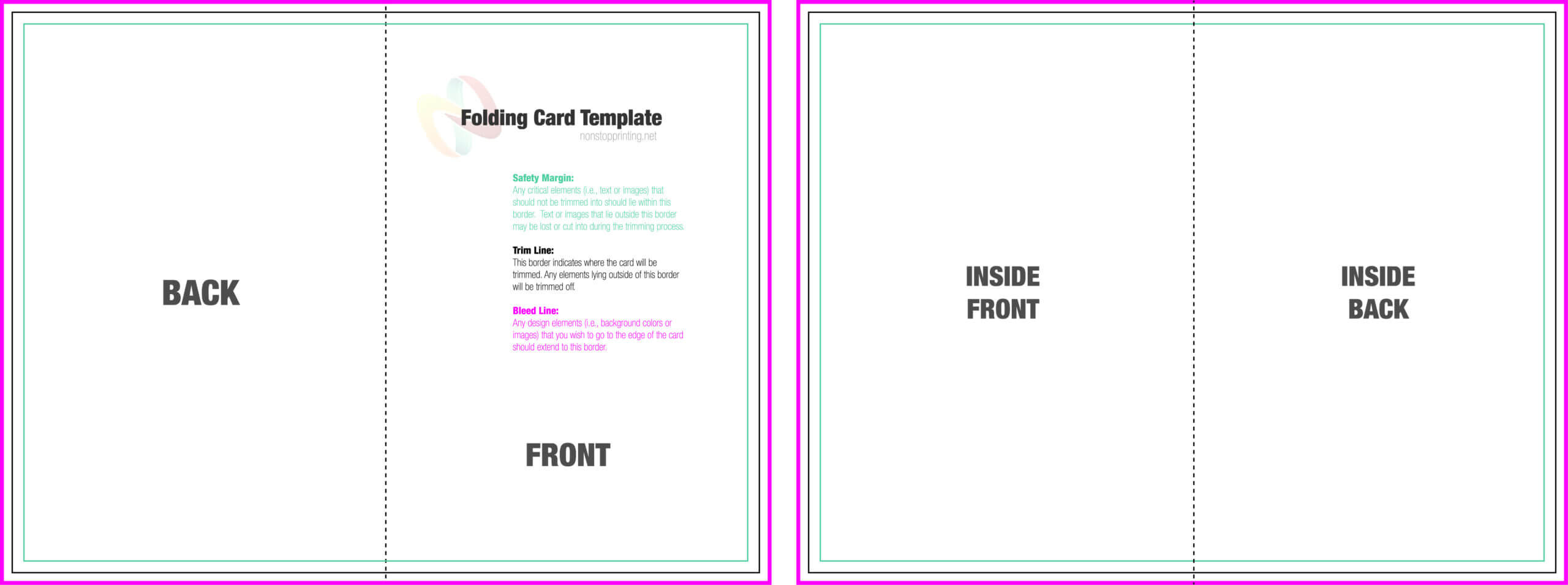 Folded Cards Template – Yatay.horizonconsulting.co For Half Fold Card Template