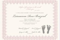 Footprints Baby Certificates | Birth Certificate Template with Girl Birth Certificate Template