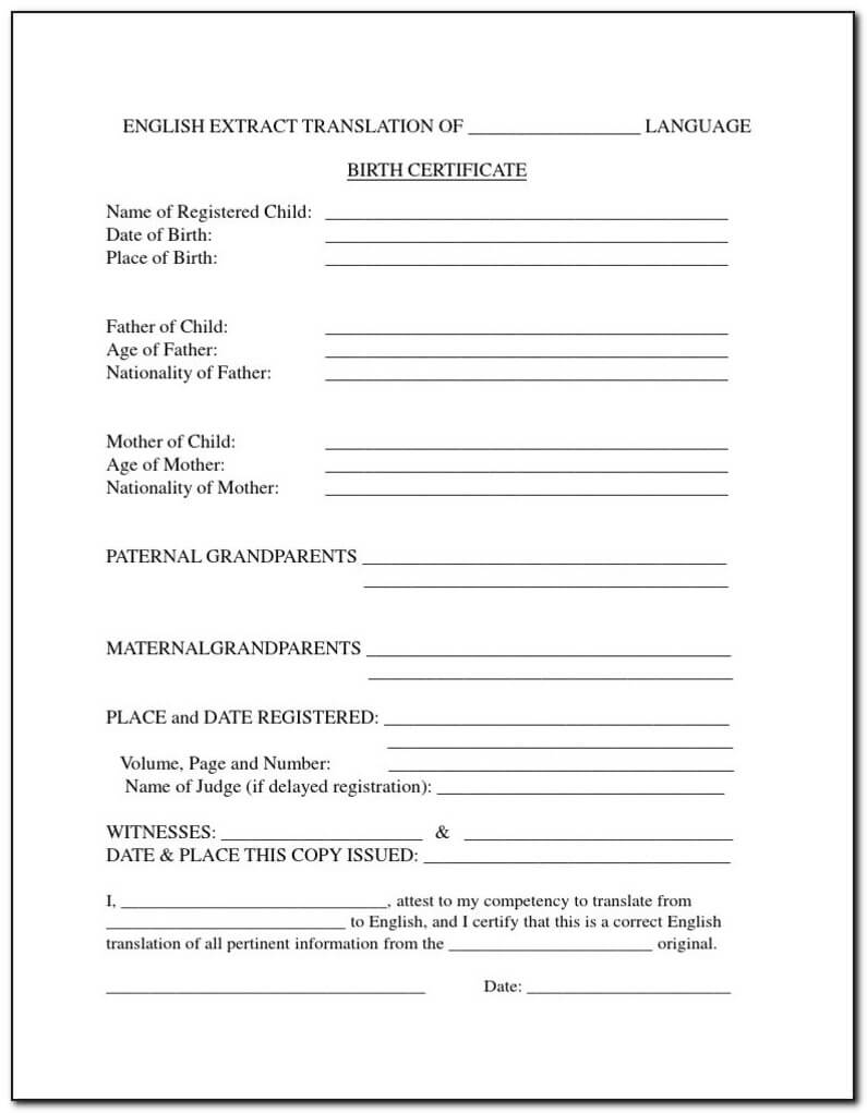 Form Birth Certificate Translation – Form : Resume Examples With Regard To Uscis Birth Certificate Translation Template