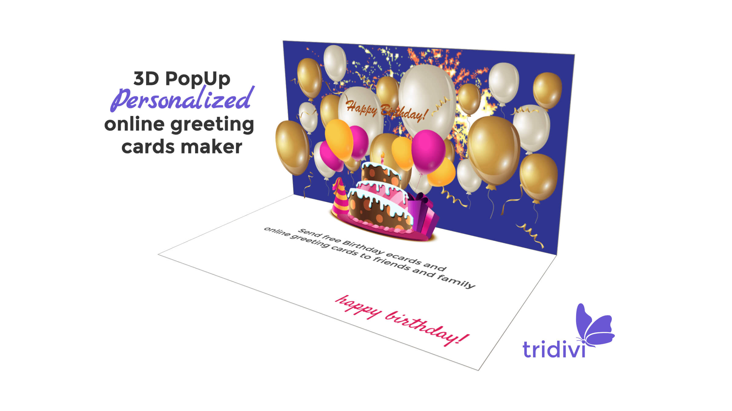Free 3D Pop Up Online Greeting Card Maker – Tridivi™ Inside Happy Birthday Pop Up Card Free Template