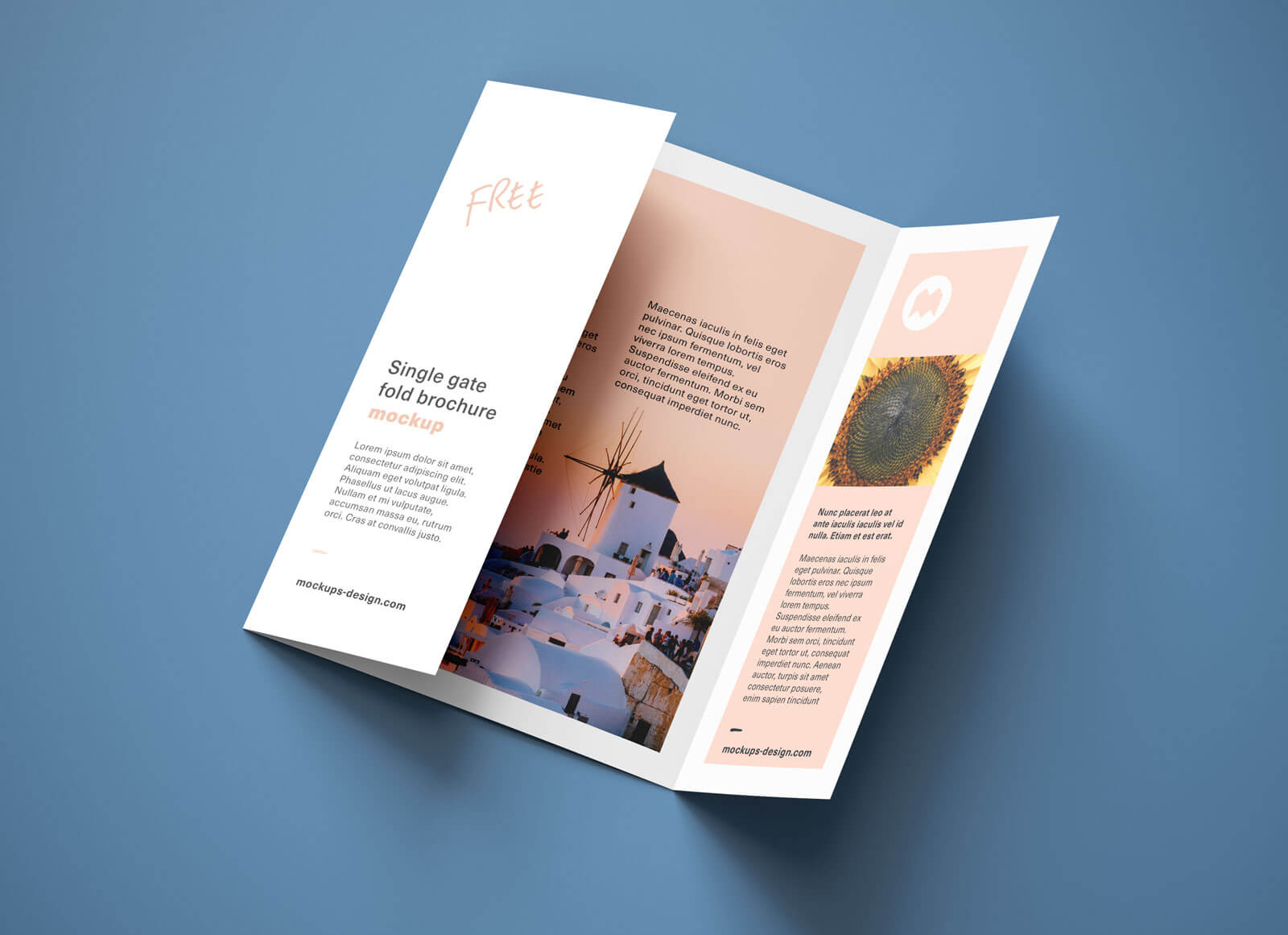 Free A4 Single Gate Fold Brochure Mockup Psd Set – Good Mockups Inside Single Page Brochure Templates Psd