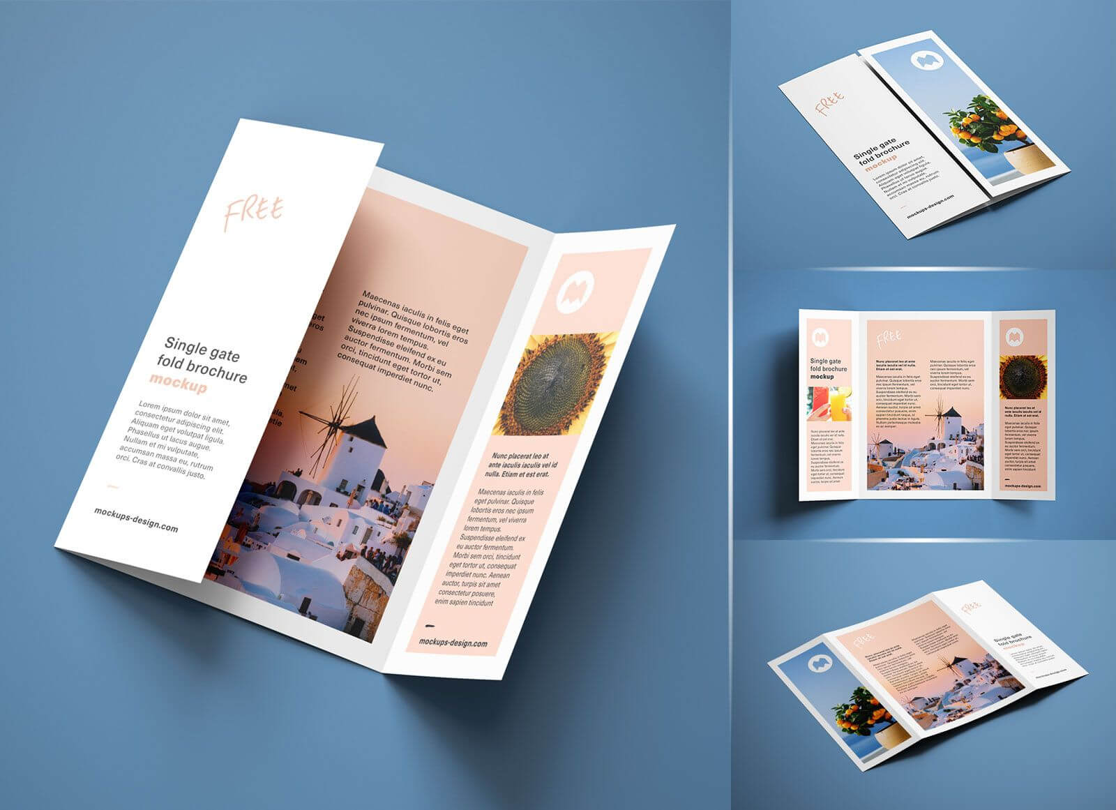 Free A4 Single Gate Fold Brochure Mockup Psd Set | Graphic In Gate Fold Brochure Template Indesign