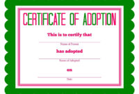 Free Adoption Certificate Template - Google Search in Pet Adoption Certificate Template