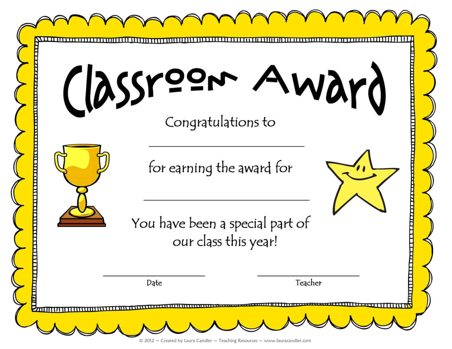 Free Award Template From Laura Candler. | Teaching For Superlative Certificate Template