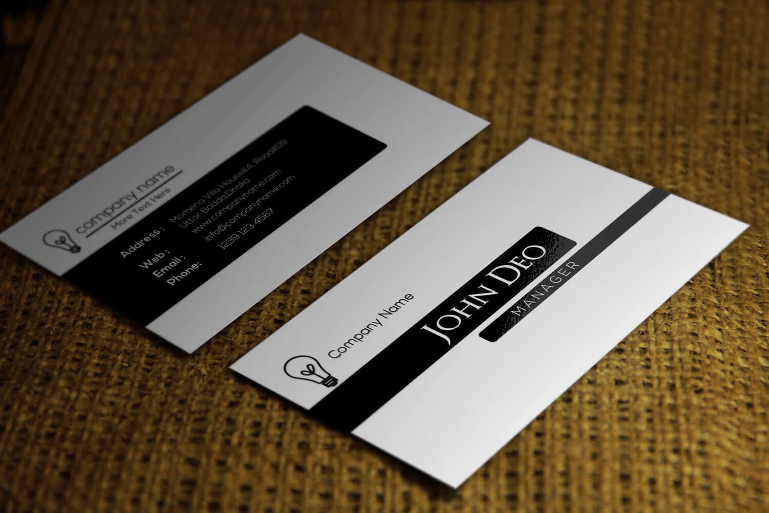 Free Black And White Business Card Template Regarding Call Card Templates