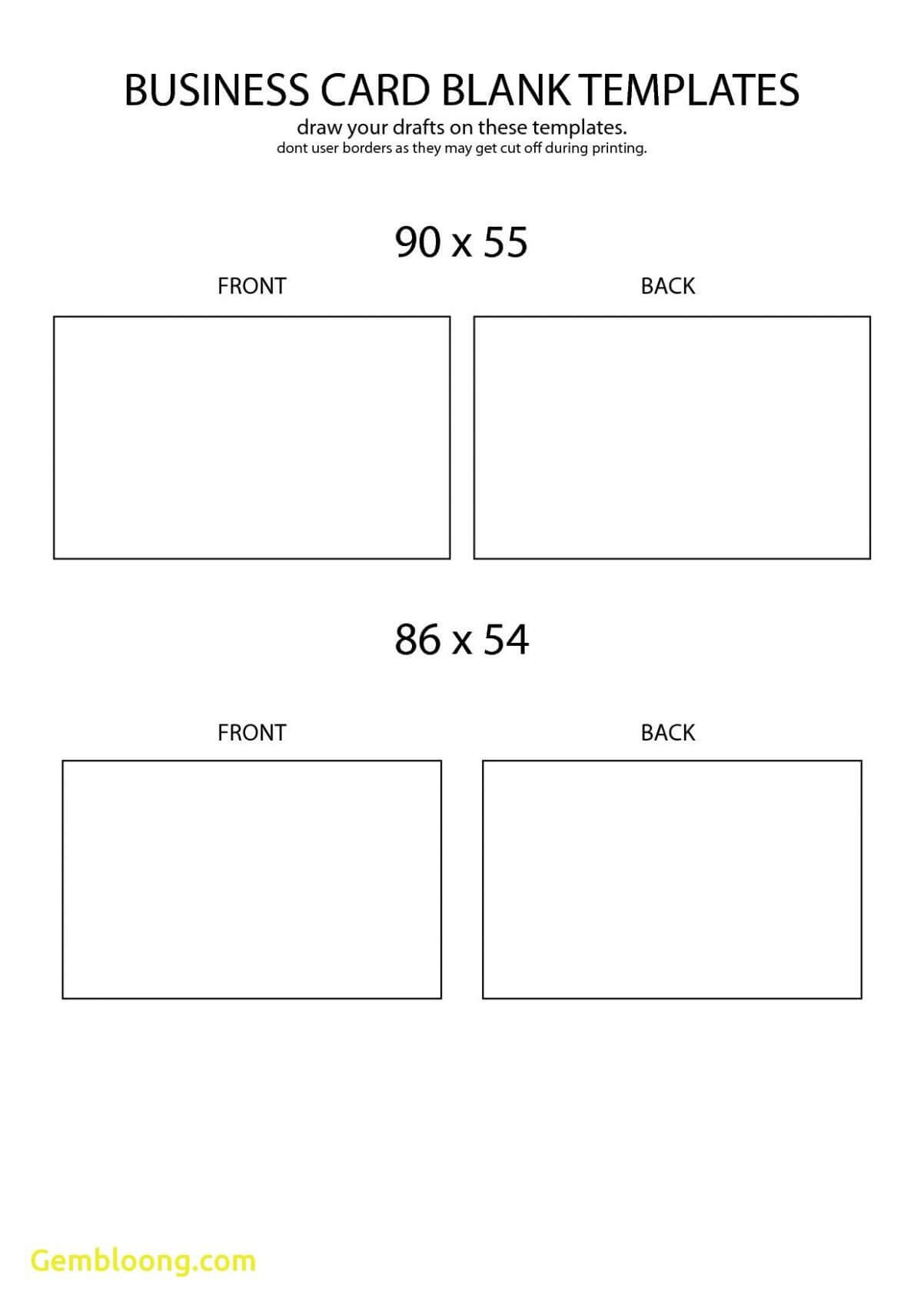 Free Blank Business Card Template Front And Back Design In Open Office Index Card Template