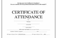 Free Blank Certificate Templates | Attendance Certificate regarding Attendance Certificate Template Word