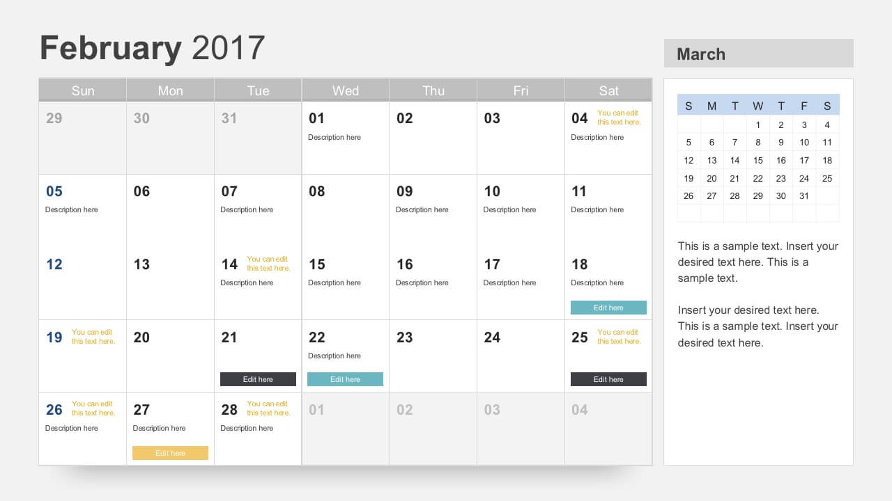 Free Calendar 2017 Template Throughout Microsoft Powerpoint Calendar Template