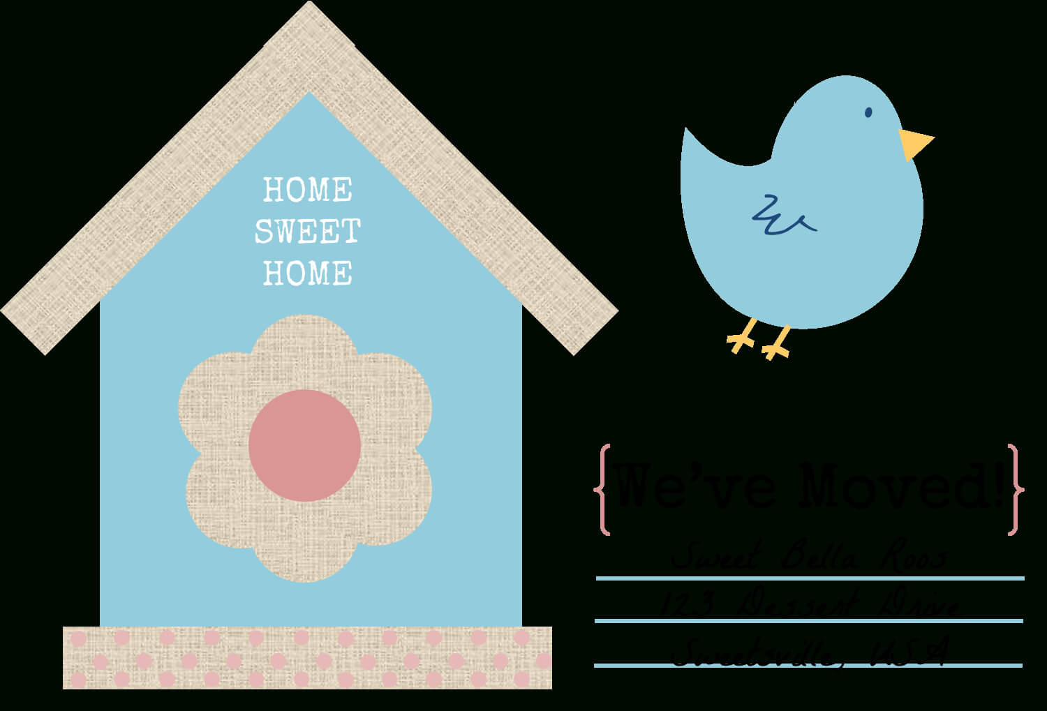 Free Change Of Address Printables  Sweet Bella Roos | Change For Moving House Cards Template Free