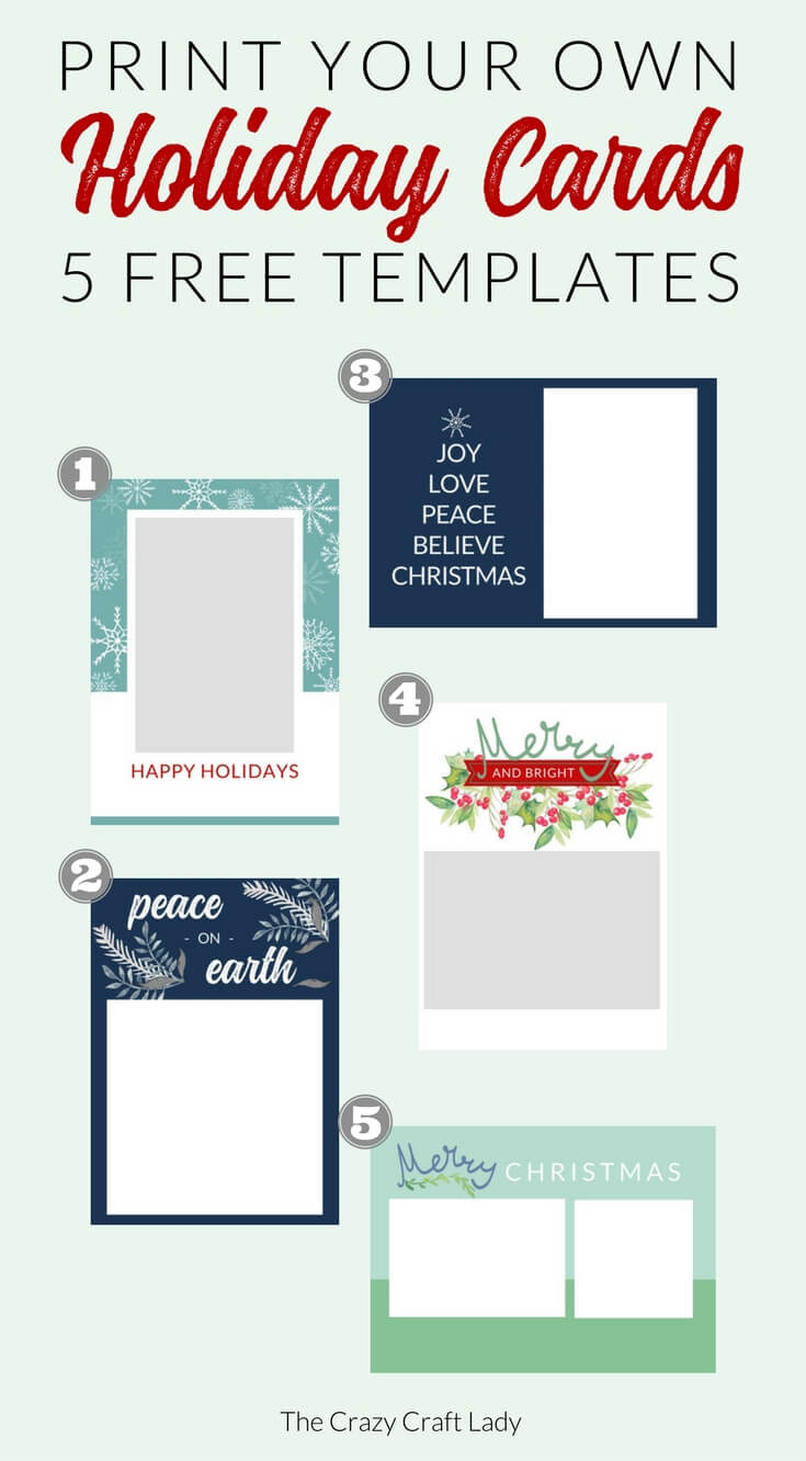 Free Christmas Card Templates – The Crazy Craft Lady For Template For Cards To Print Free