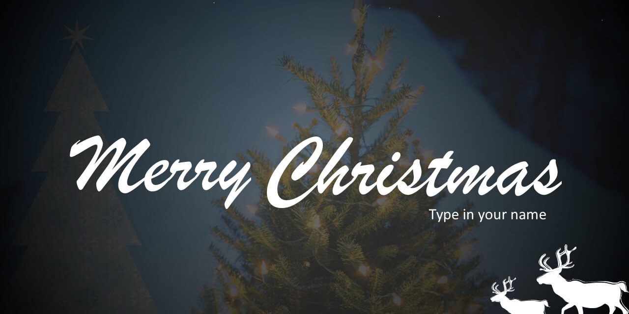 Free Christmas Greeting Card For Powerpoint | Download Free Pertaining To Greeting Card Template Powerpoint