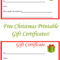 Free Christmas Printable Gift Certificates | Christmas Gift Throughout Free Christmas Gift Certificate Templates