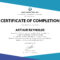 Free Course Completion Certificate | Certificate Templates Inside Template For Training Certificate