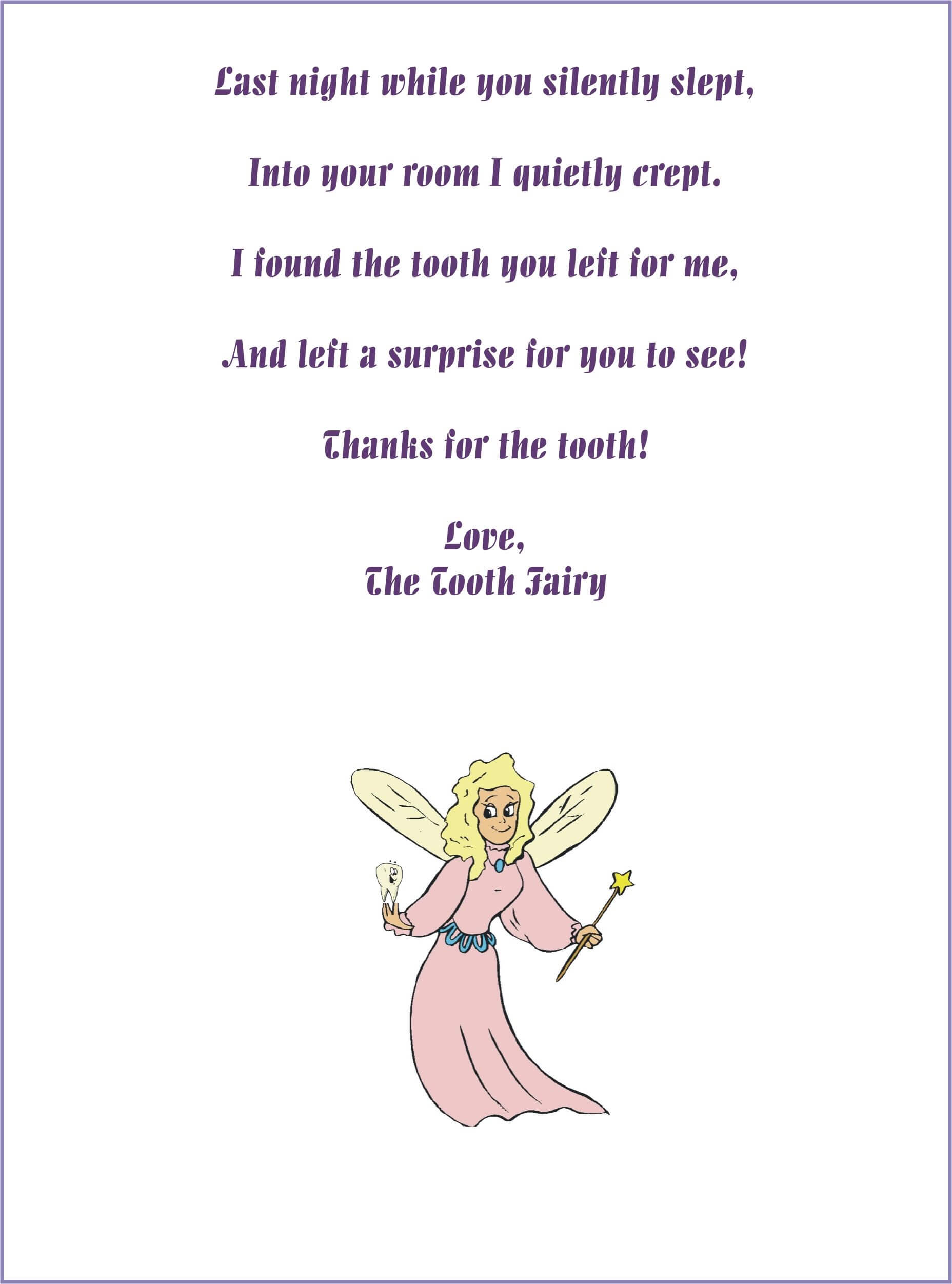 Free Customizable Tooth Fairy Letters! Opens In Word So You Within Tooth Fairy Certificate Template Free